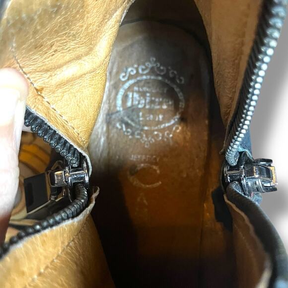 Jeffrey Campbell Black Leather Ankle Booties 8.5 Zip Chunky Heel Boots - Picture 3 of 8